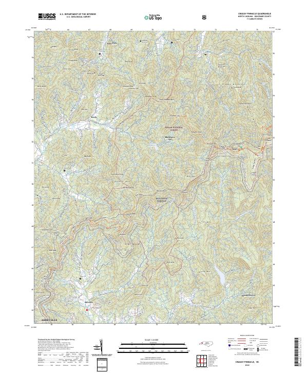 USGS Topographic Map – Craggy Pinnacle