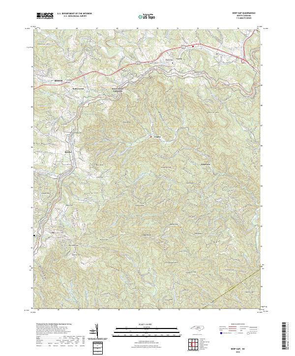 USGS Topographic Map – Deep Gap