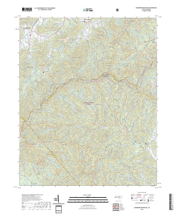 USGS Topographic Map – Dunsmore Mountain