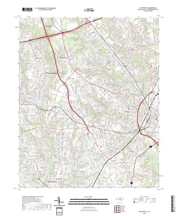 USGS Topographic Map – Fayetteville