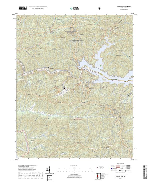 USGS Topographic Map – Fontana Dam