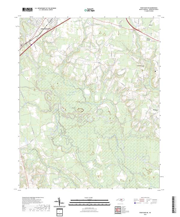 USGS Topographic Map – Four Oaks NE