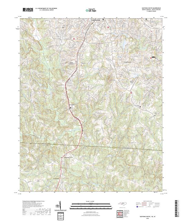 USGS Topographic Map – Gastonia South