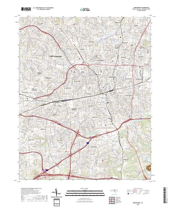 USGS Topographic Map – Greensboro