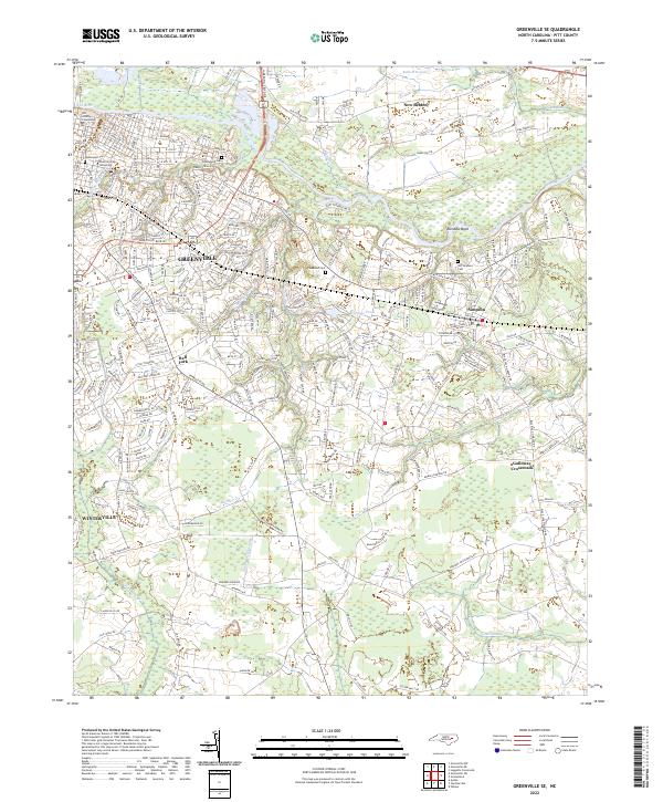 USGS Topographic Map – Greenville SE