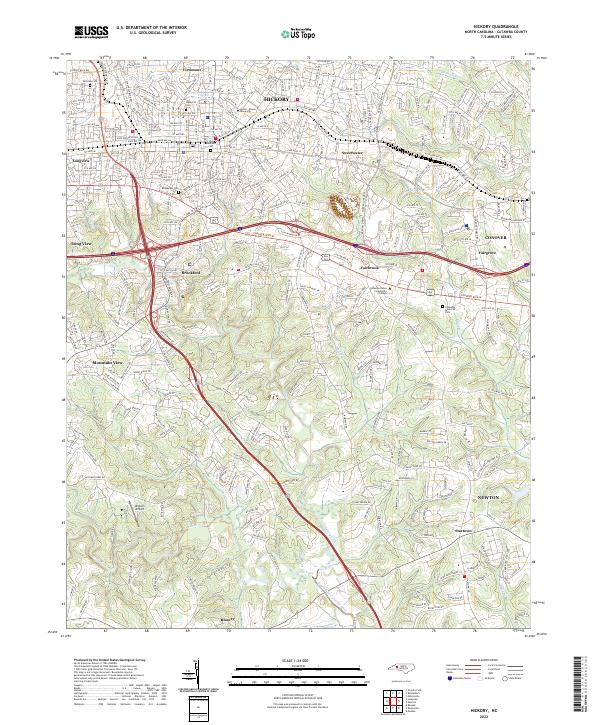 USGS Topographic Map – Hickory