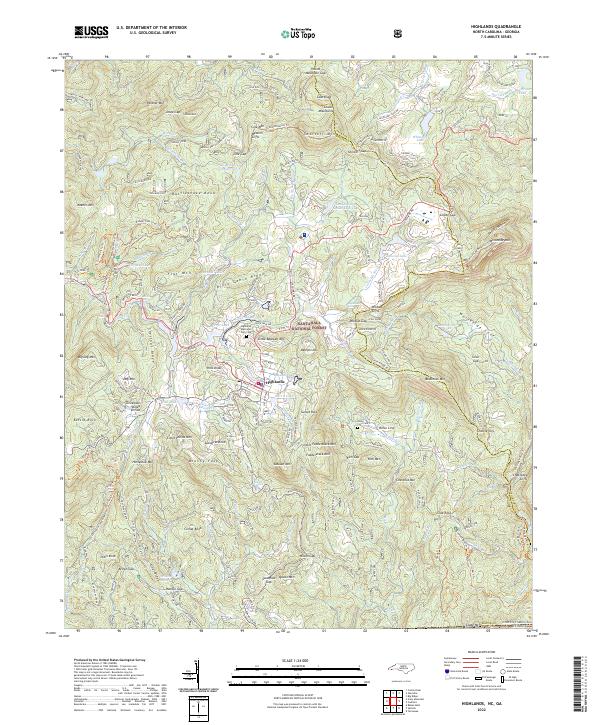 USGS Topographic Map – Highlands