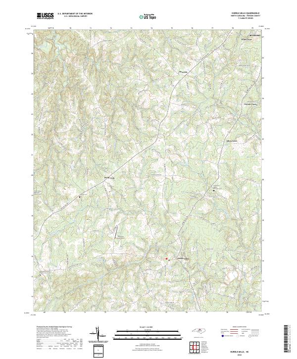 USGS Topographic Map – Hurdle Mills