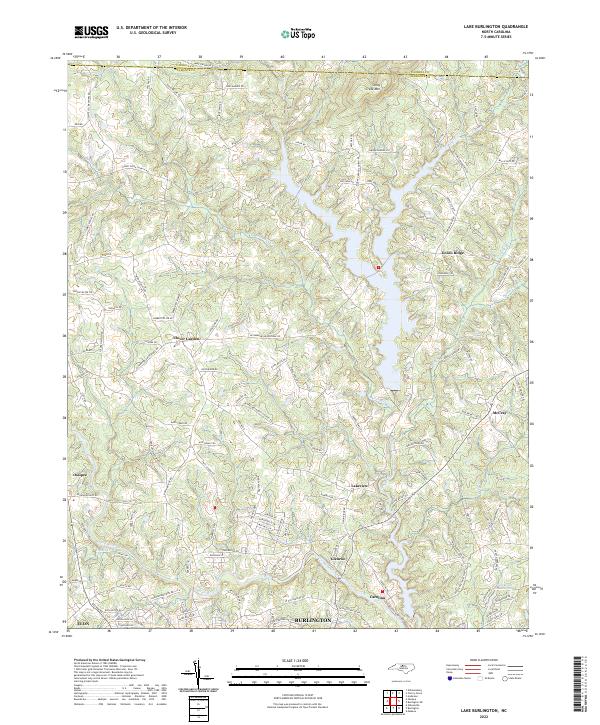 USGS Topographic Map – Lake Burlington