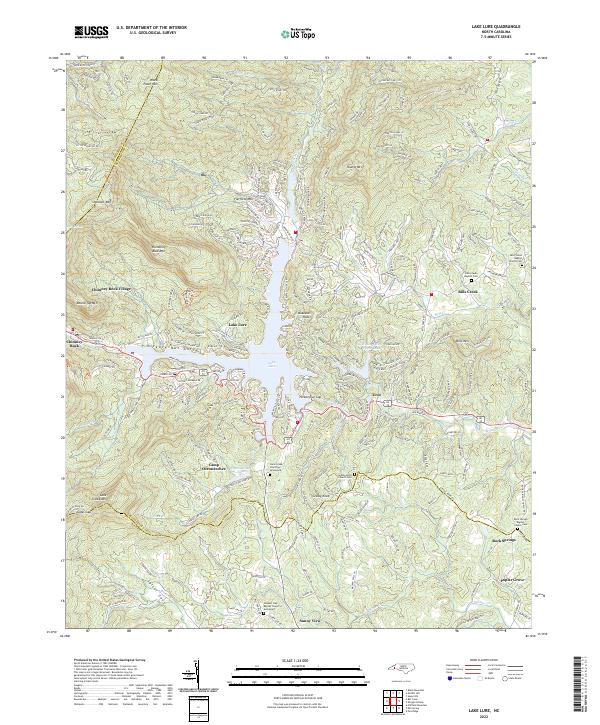 USGS Topographic Map – Lake Lure