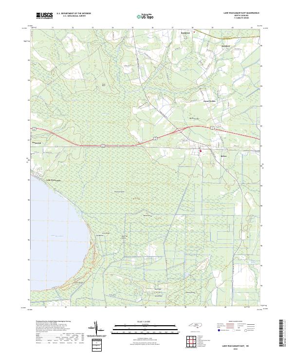 USGS Topographic Map – Lake Waccamaw East