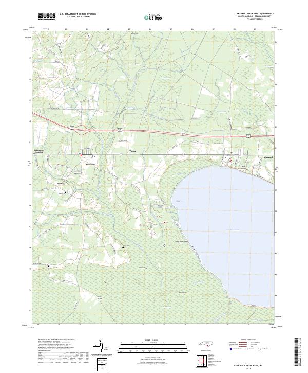 USGS Topographic Map – Lake Waccamaw West