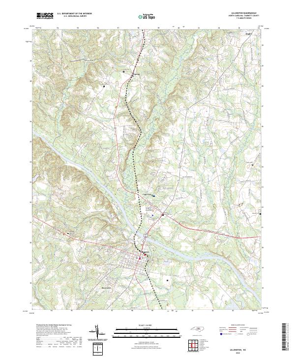 USGS Topographic Map – Lillington