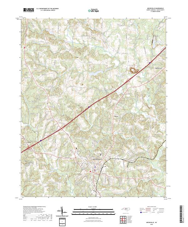 USGS Topographic Map – Mocksville