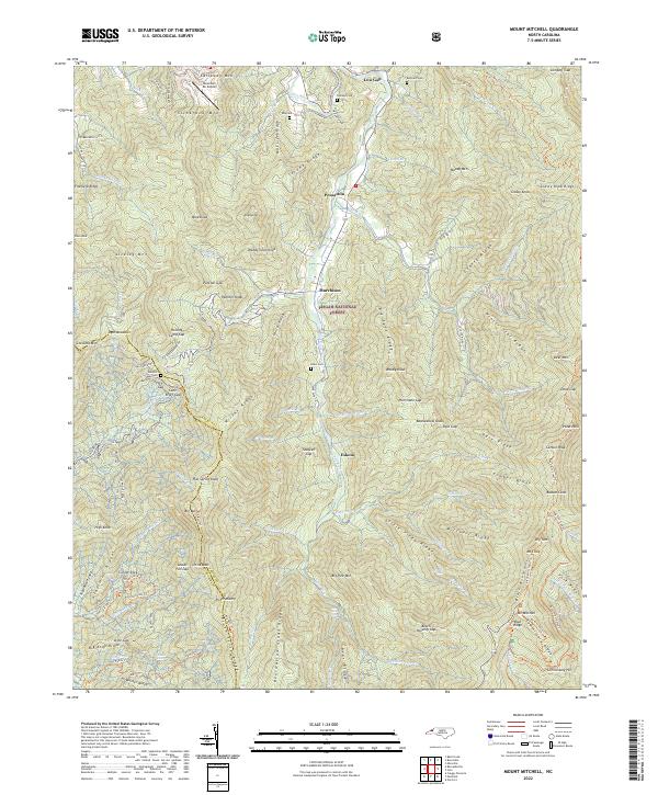 USGS Topographic Map – Mount Mitchell