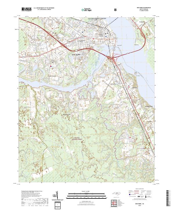 USGS Topographic Map – New Bern