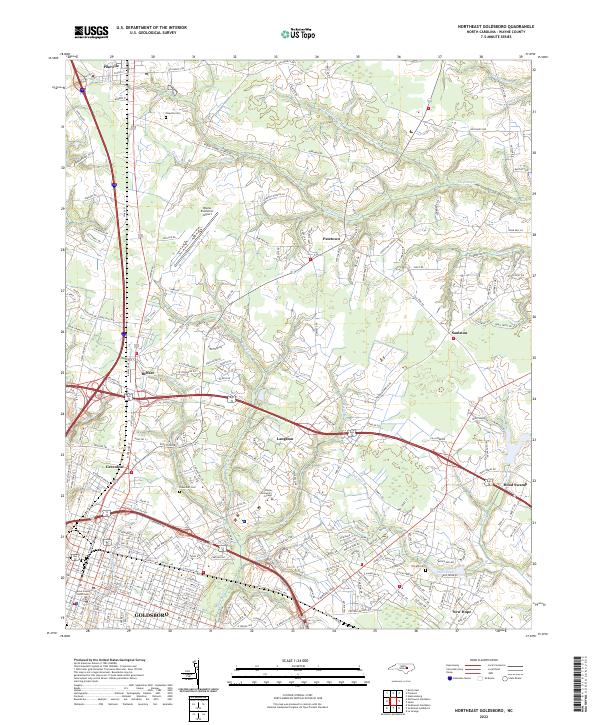 USGS Topographic Map – Northeast Goldsboro