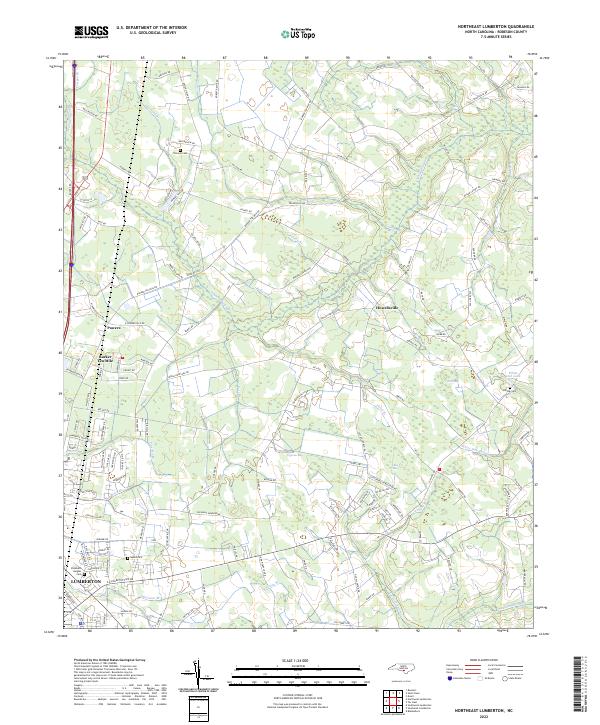 USGS Topographic Map – Northeast Lumberton