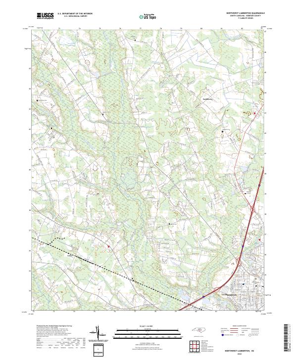USGS Topographic Map – Northwest Lumberton