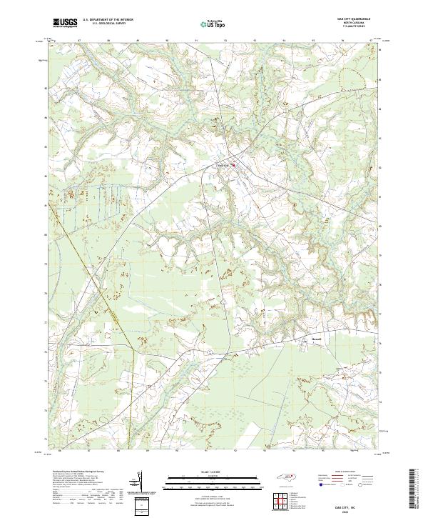 USGS Topographic Map – Oak City