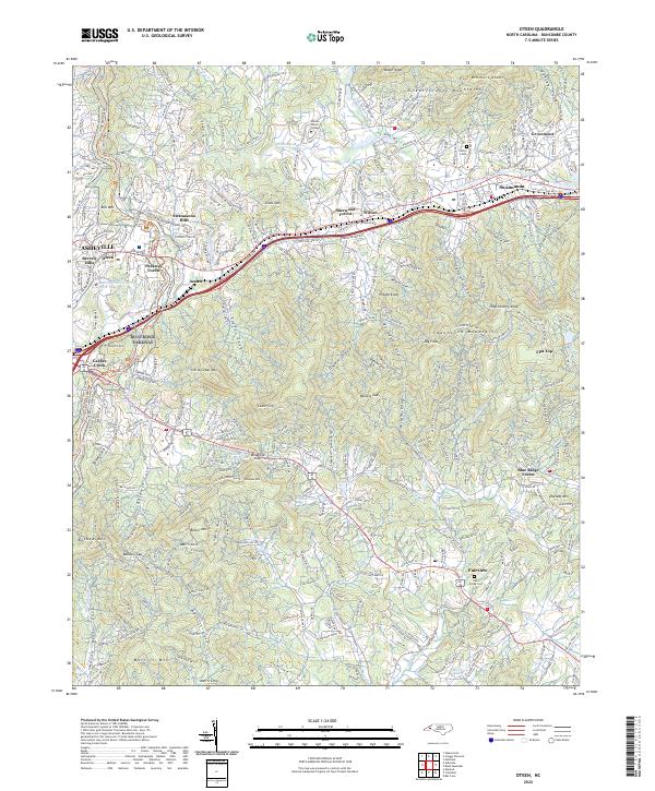 USGS Topographic Map – Oteen