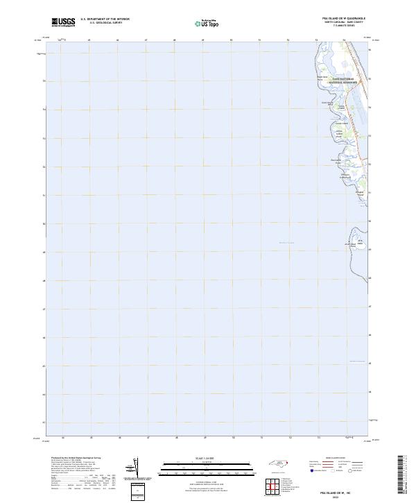 USGS Topographic Map – Pea Island OE W