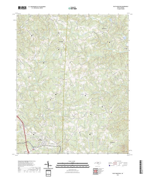 USGS Topographic Map – Pilot Mountain