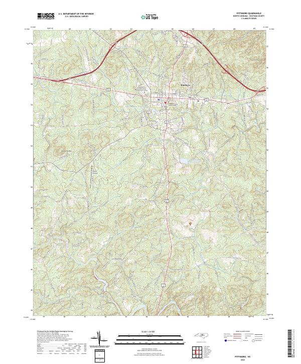 USGS Topographic Map – Pittsboro