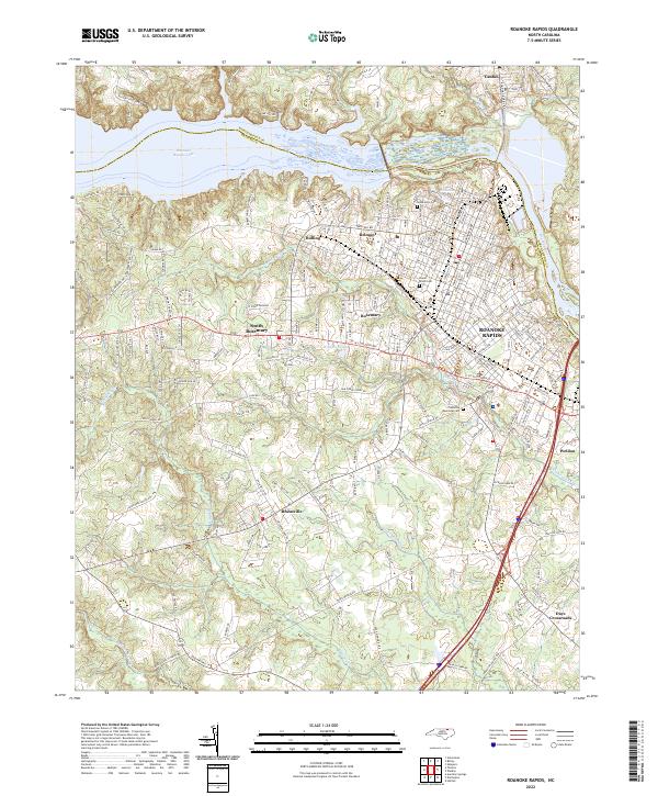 USGS Topographic Map – Roanoke Rapids