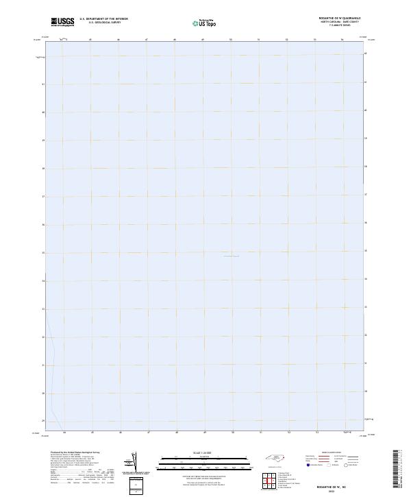 2022 Map of Rodanthe OE W, 2022 Print