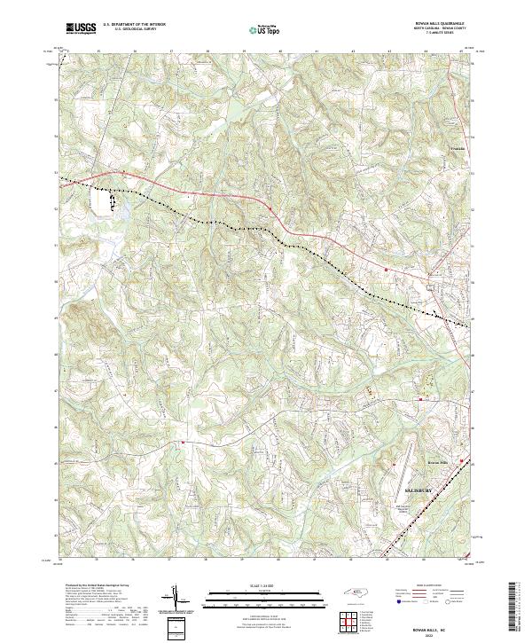 USGS Topographic Map – Rowan Mills