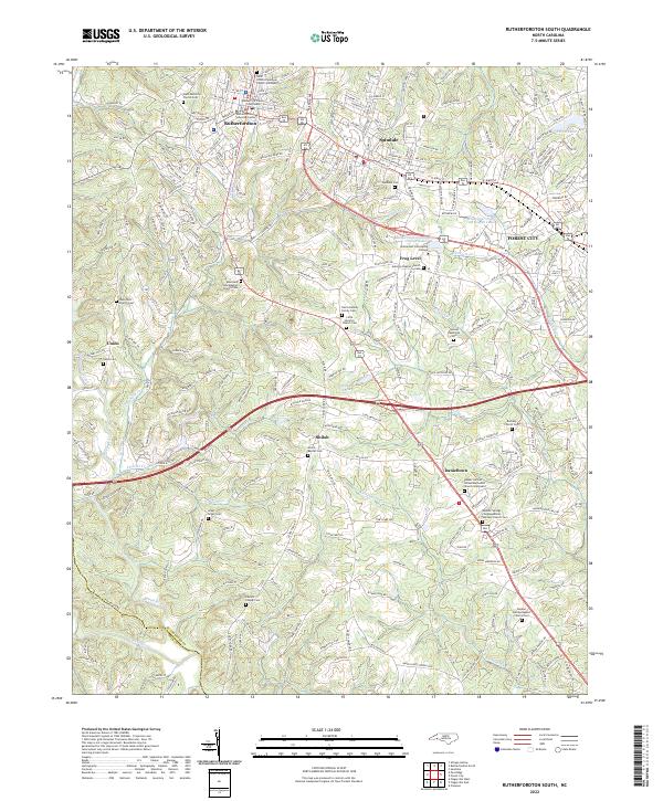 USGS Topographic Map – Rutherfordton South