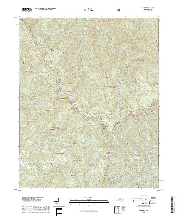 USGS Topographic Map – Sam Knob