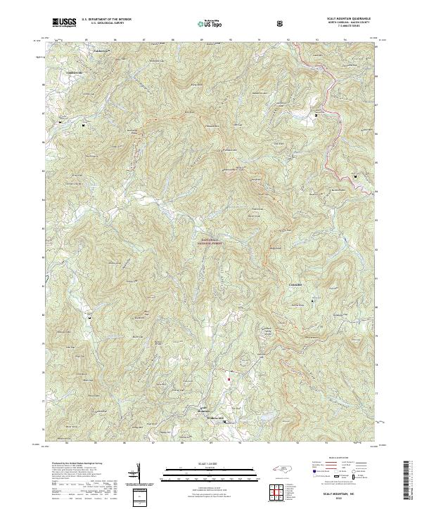 USGS Topographic Map – Scaly Mountain