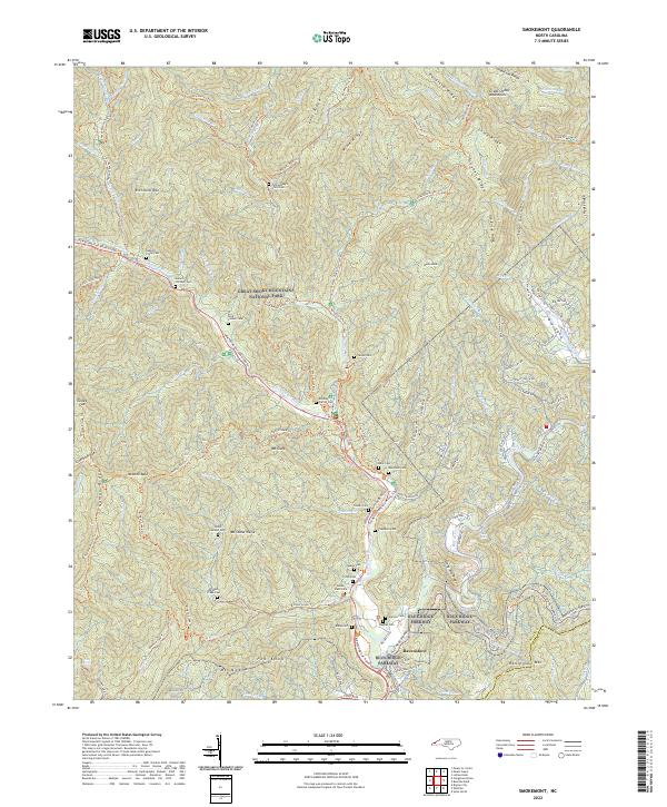 USGS Topographic Map – Smokemont