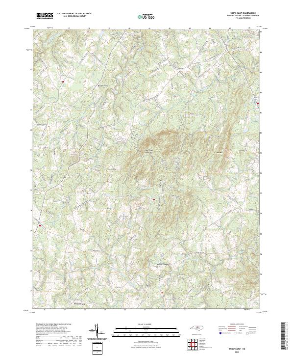 USGS Topographic Map – Snow Camp