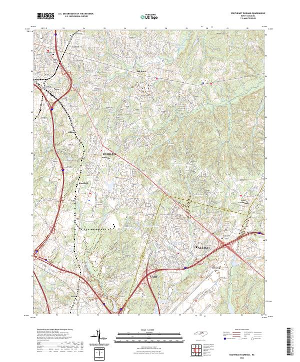 USGS Topographic Map – Southeast Durham