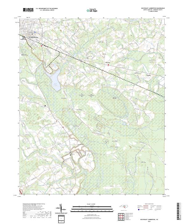 USGS Topographic Map – Southeast Lumberton