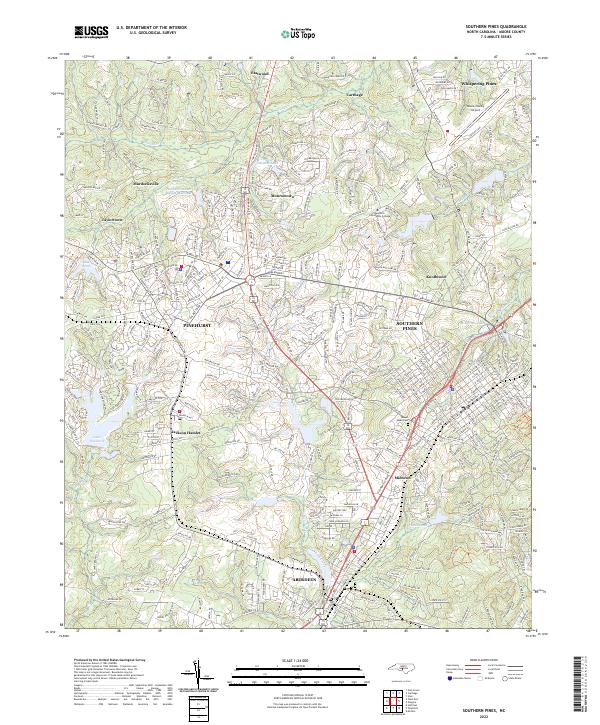 USGS Topographic Map – Southern Pines