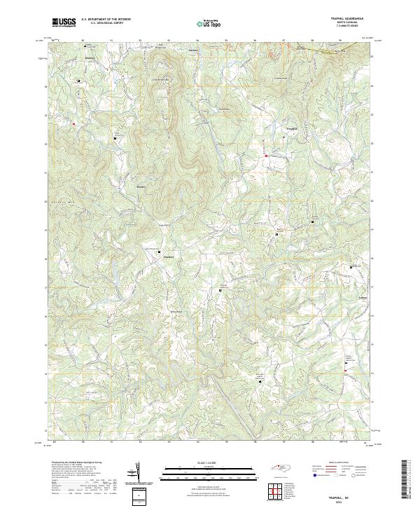 USGS Topographic Map – Traphill