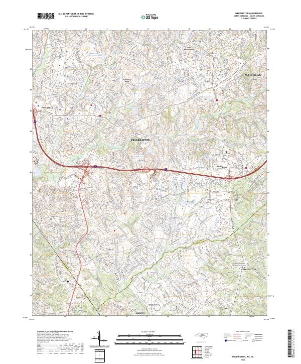 USGS Topographic Map – Weddington