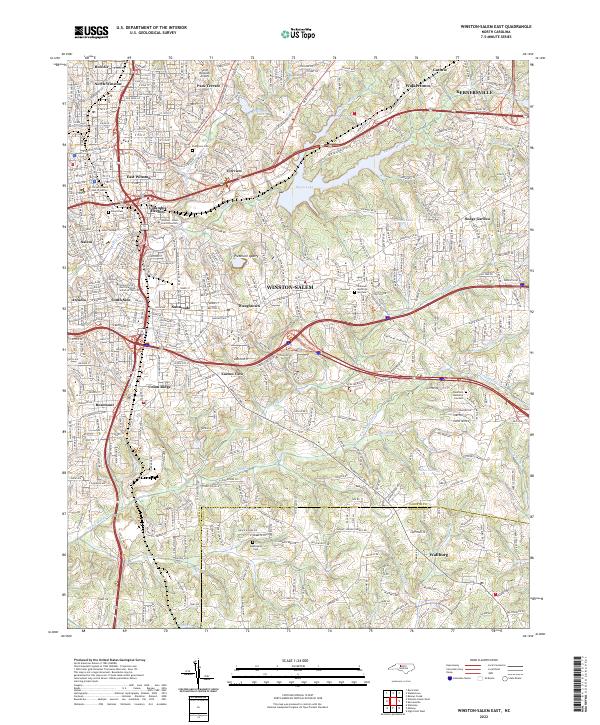 USGS Topographic Map – Winston-Salem East