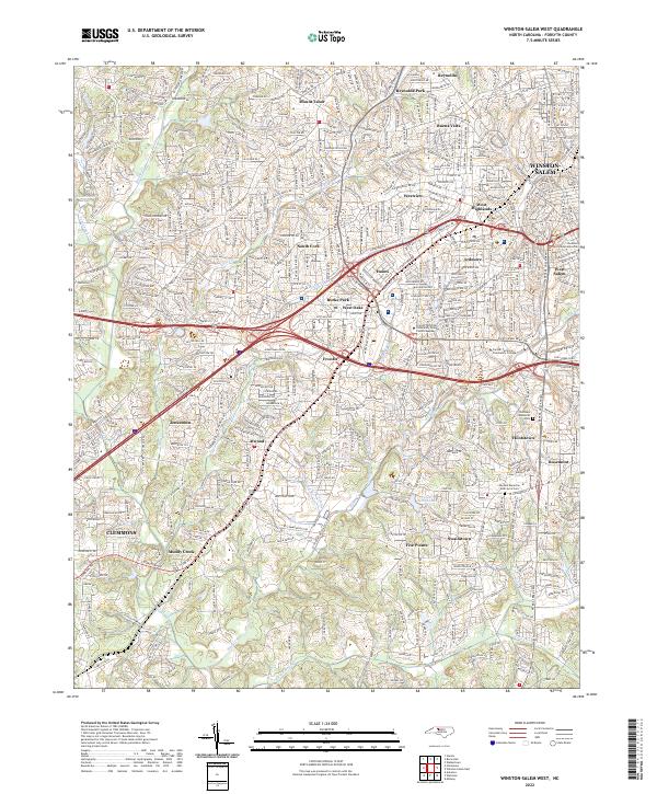 USGS Topographic Map – Winston-Salem West