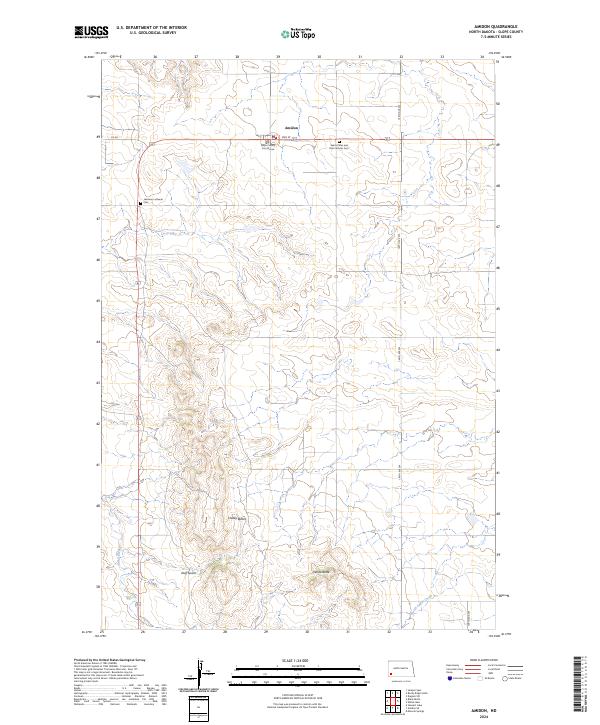 USGS Topographic Map – Amidon