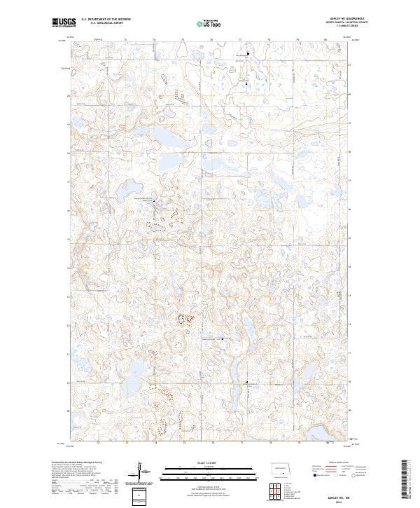 2024 Map of Ashley NE, 2024 Print