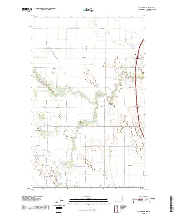 USGS Topographic Map – Bathgate NE