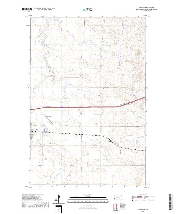 USGS Topographic Map – Beach East