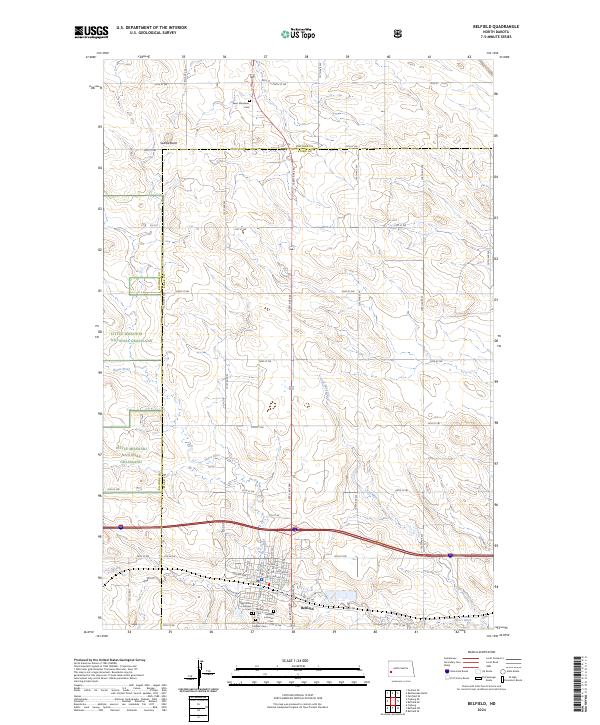 USGS Topographic Map – Belfield