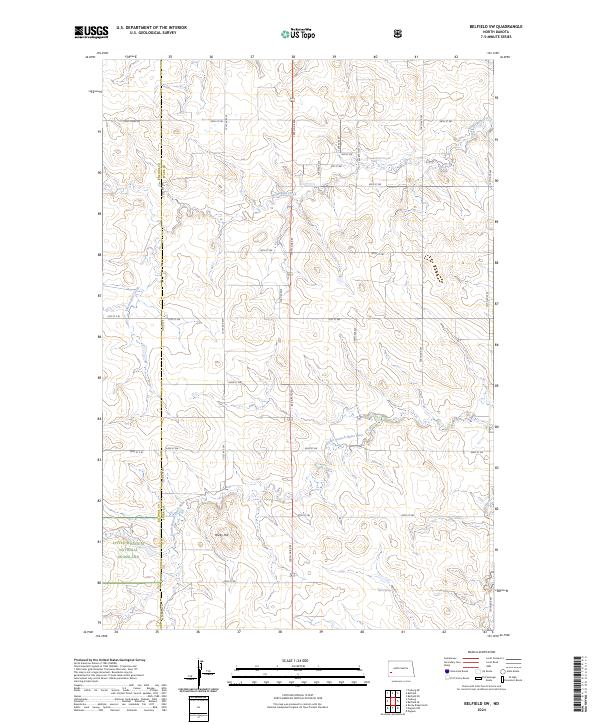 USGS Topographic Map – Belfield SW