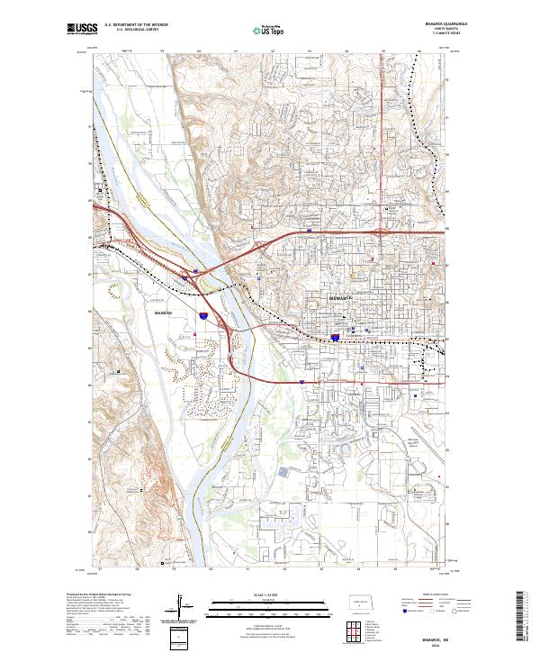 USGS Topographic Map – Bismarck
